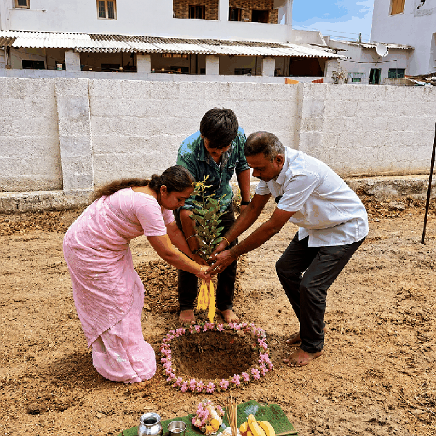 Site pooja groundbreaking ceremony by Alnitak Construction in Tiruppur